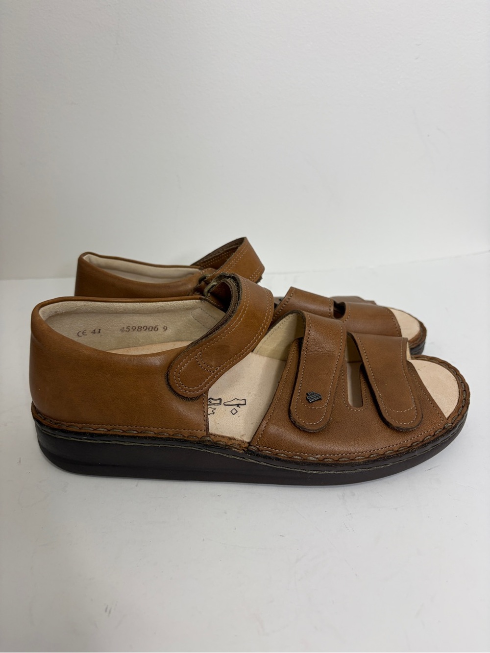 Finn Comfort Sandals Womens 41 10 10.5 Brown Leather Baltrum Closed Heel Comfy